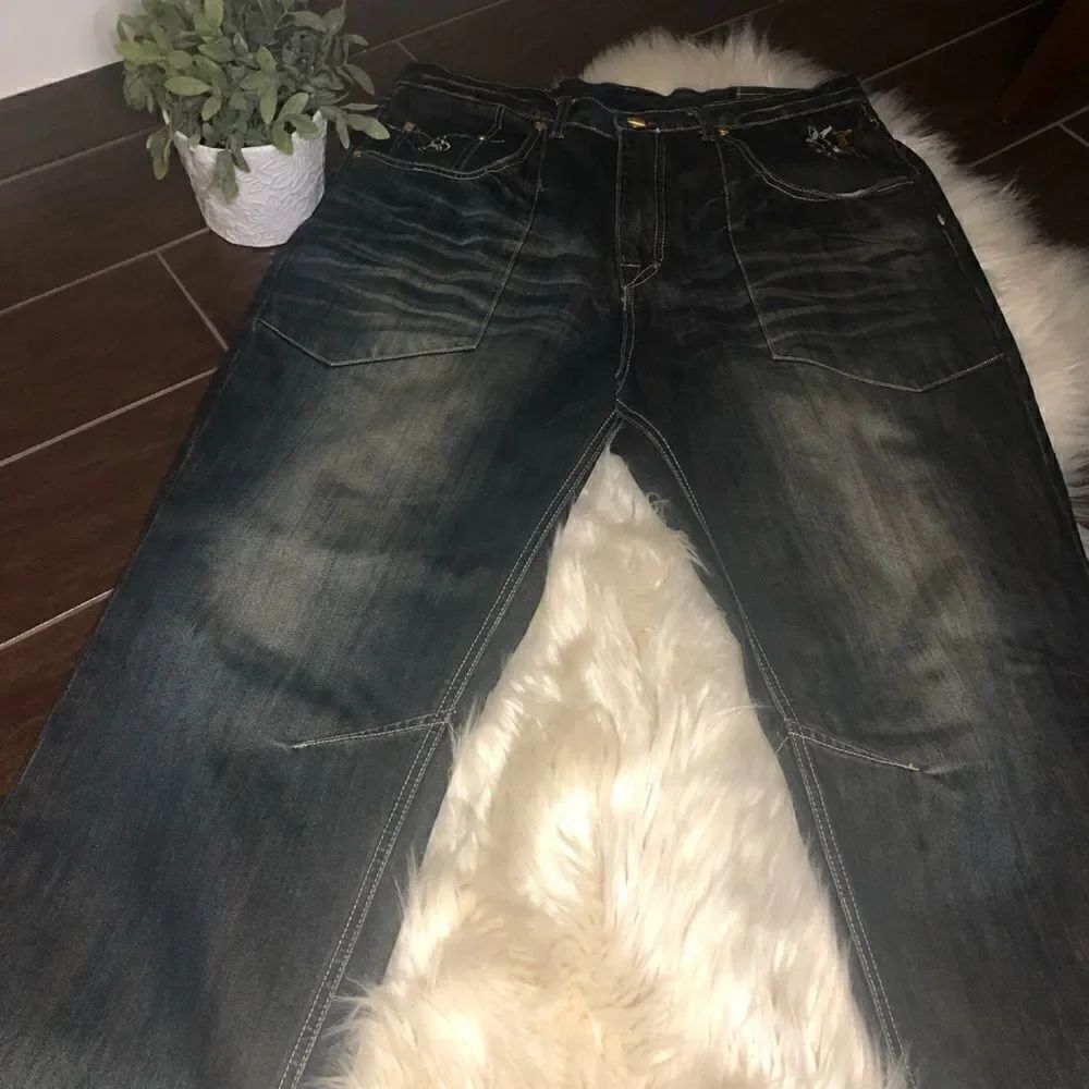 Eight732 distressed washed denim sz 38X34 - Picture 6 of 11